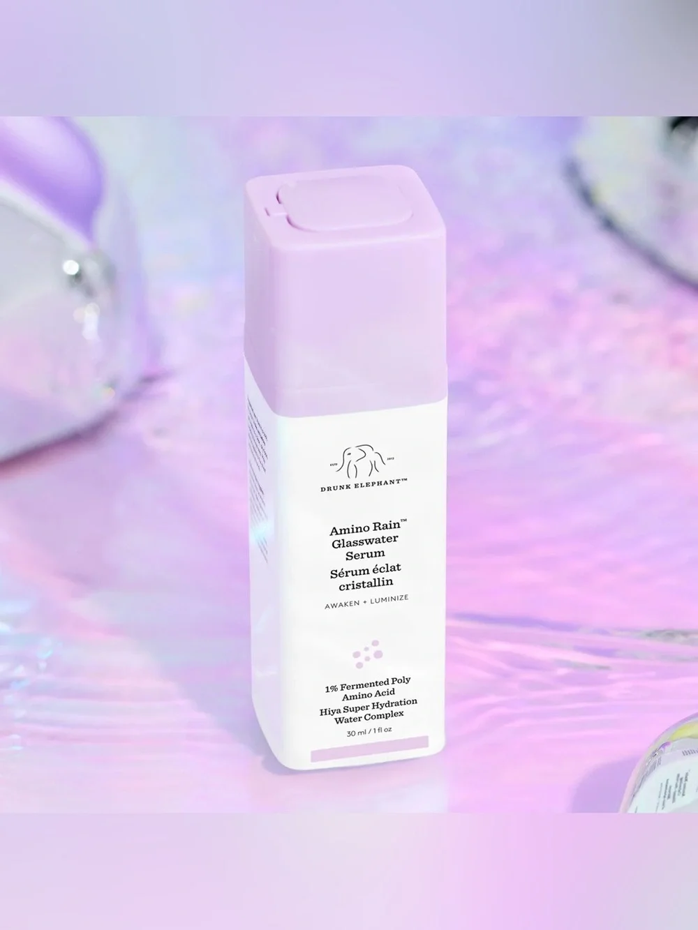 Drunk Elephant 🐘 Amino Rain Glasswater Serum • Hydrating Glow • Brand New in Box